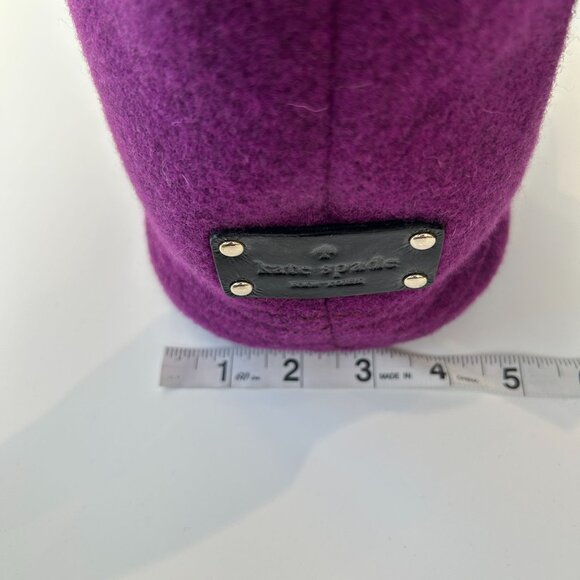 NWT Kate Spade New York Walker Park Purple Felt Thick Bow Bag - Picture 9 of 12